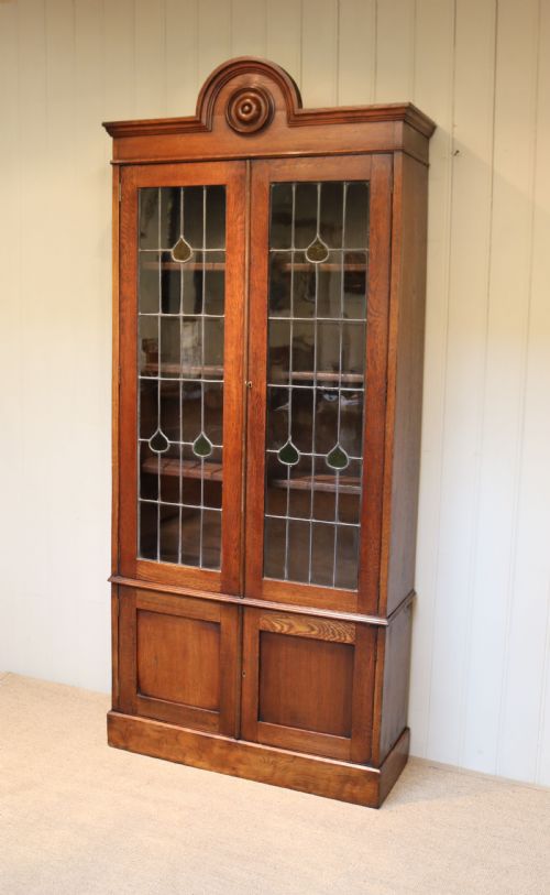 fig 1. Tall Oak Cabinet Bookcase