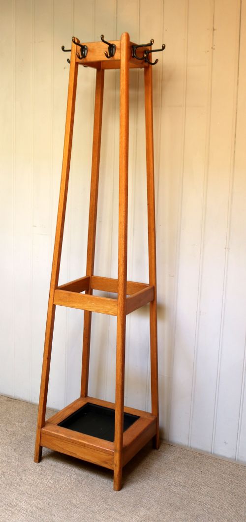 fig 1. Light Oak Hat And Coat Stand