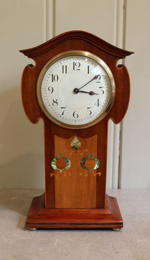 Art Nouveau Mahogany Mantel Clock