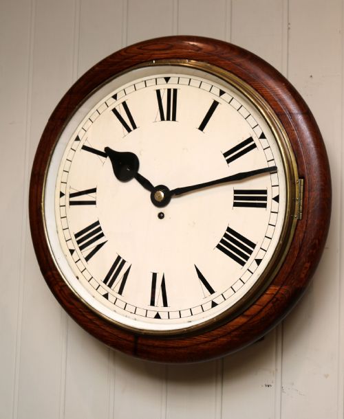 Large 18" Oak Dial Clock