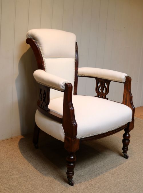 Late Victorian Walnut Armchair