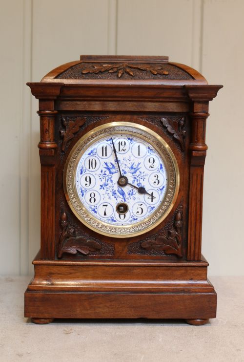 Arts and Crafts Walnut Mantel Clock