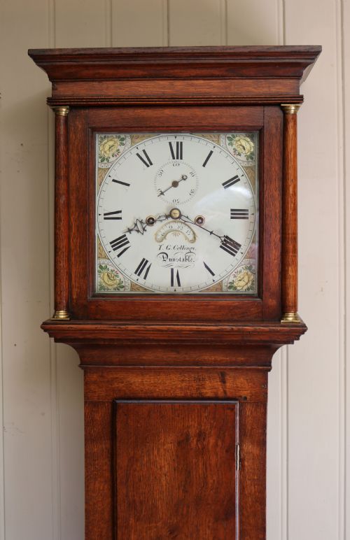 fig 1. Small Oak  8 Day Cottage Longcase Clock