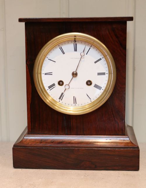 fig 1. Rosewood Mantel Clock by Clockmaker to HM Queen Victoria