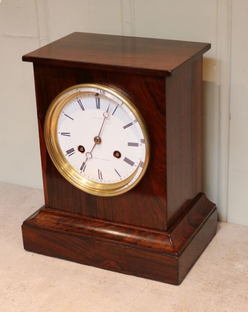 fig 2. Rosewood Mantel Clock by Clockmaker to HM Queen Victoria