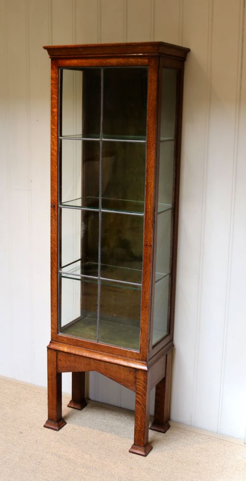 fig 1. Oak Arts And Crafts Display Cabinet