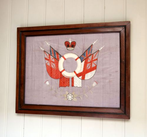 Victorian Framed Naval Embroidery