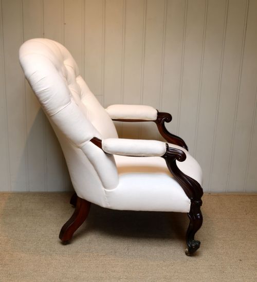 fig 1. Victorian Rosewood Button Back Armchair
