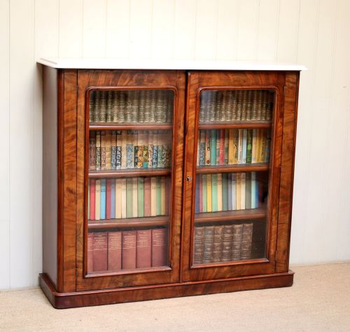 Mahogany Marble Top Bookcase