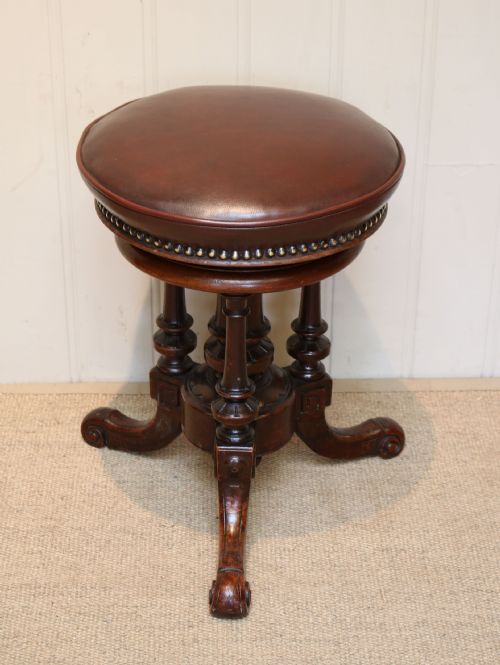 Walnut Piano Stool
