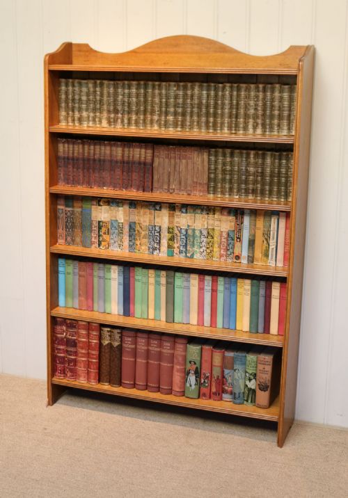 Edwardian Light Oak Open Bookcase