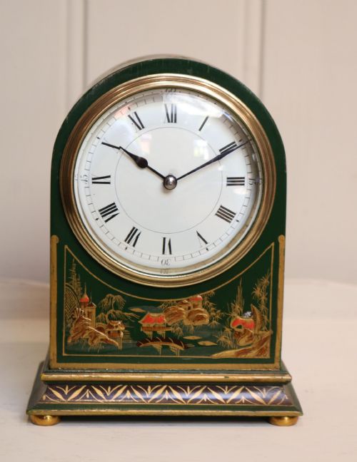 Green Chinoiserie Mantel Clock