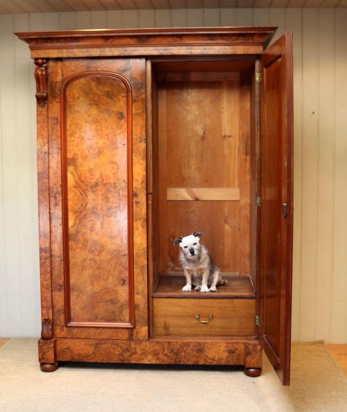 fig 1. Victorian Burr Walnut Two Door Wardrobe