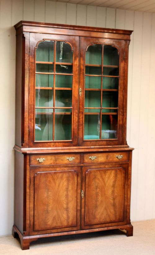 fig 1. Good Quality Walnut Cabinet Bookcase
