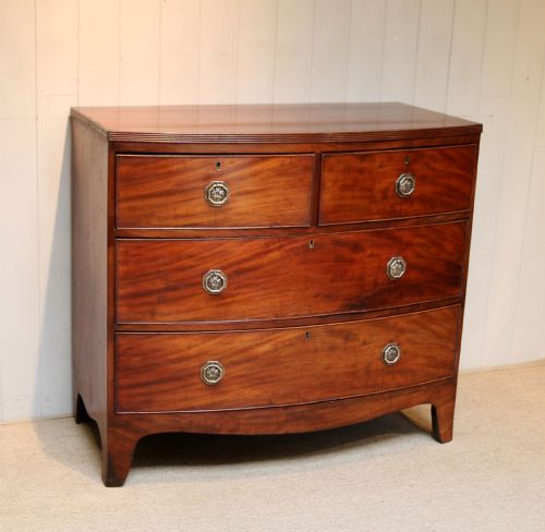 fig 1. Early 19th Century Mahogany Bow Front Chest Of Drawers