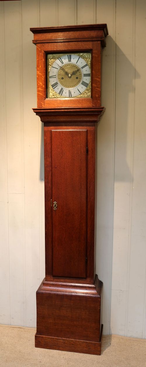 Small Proportioned Solid Oak Longcase Clock