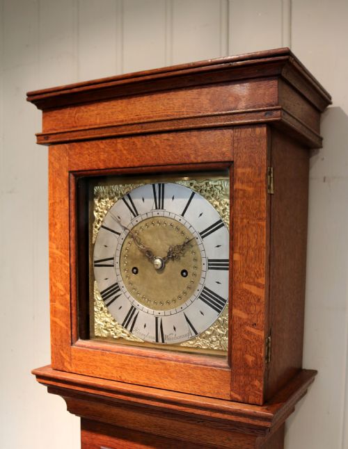 fig 1. Small Proportioned Solid Oak Longcase Clock