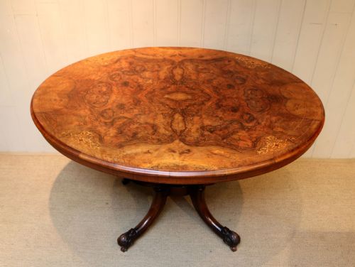 Mid Victorian Burr Walnut Breakfast Table