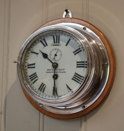 Nickel Plated Ships Bulkhead Clock