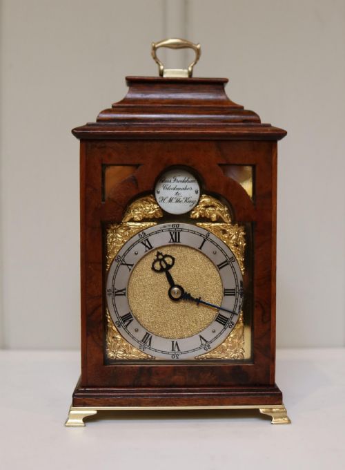 Miniature Walnut Bracket Clock by Clockmaker to the King