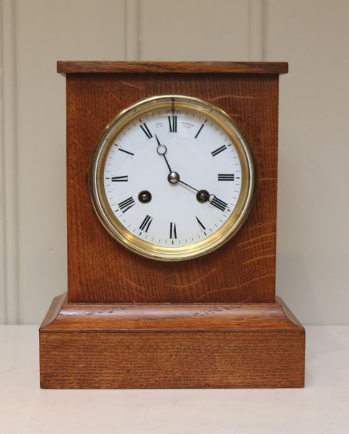 Golden Oak Mantel Clock by Queen Victoria's Clockmaker