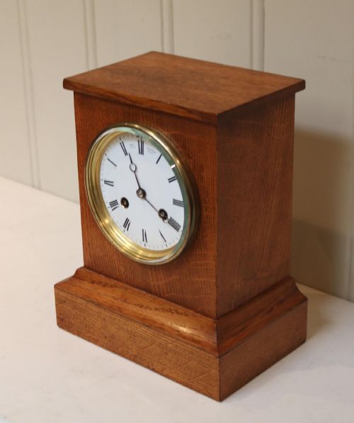 fig 2. Golden Oak Mantel Clock By Queen Victoria's Clockmaker