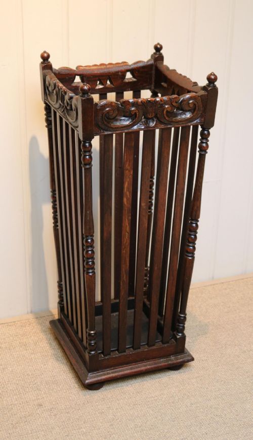 Carved Oak Stick/umbrella Stand