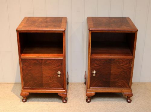 Pair of Walnut Bedside Cabinets