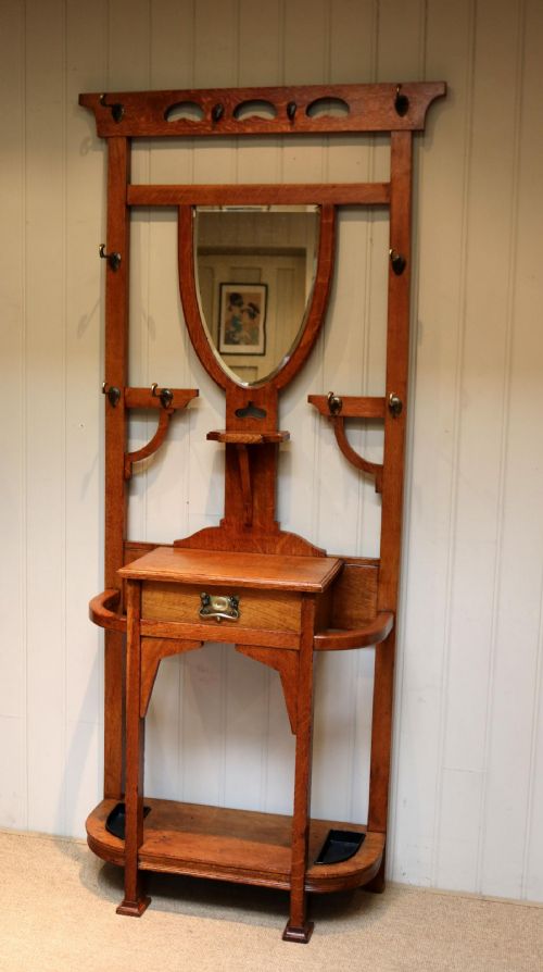 fig 1. Oak Arts And Crafts Hall Stand