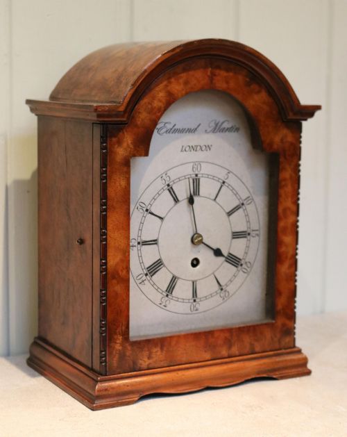 English Burr Walnut Bracket Clock