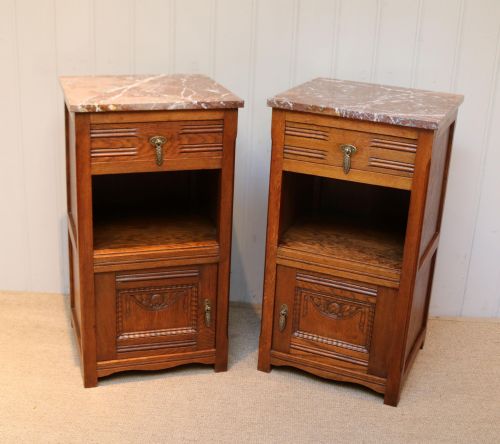 Pair of French Oak Bedside Cabinets
