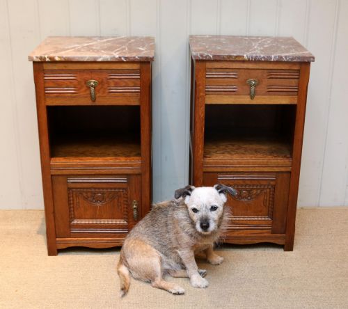 fig 1. Pair Of French Oak Bedside Cabinets