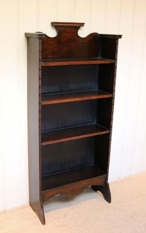 Arts and Crafts Dark Oak Open Bookcase