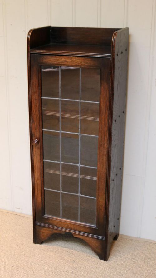 Slim Oak Glazed Bookcase