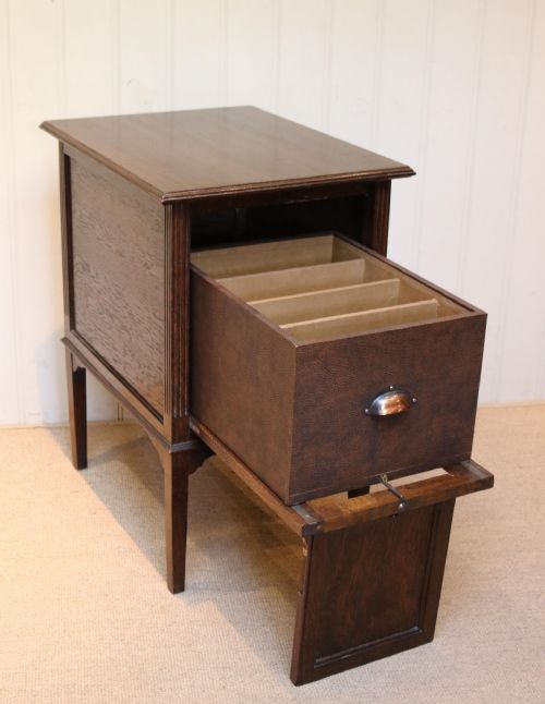 Unusual Oak Filing Cabinet