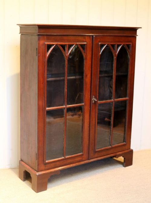 Mahogany Gothic Glazed Bookcase