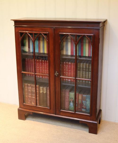 fig 1. Mahogany Gothic Glazed Bookcase