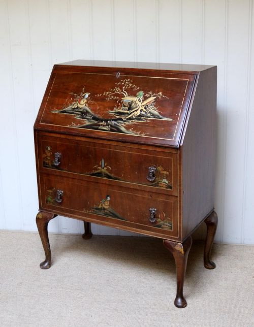 fig 1. Walnut Chinoiserie Bureau