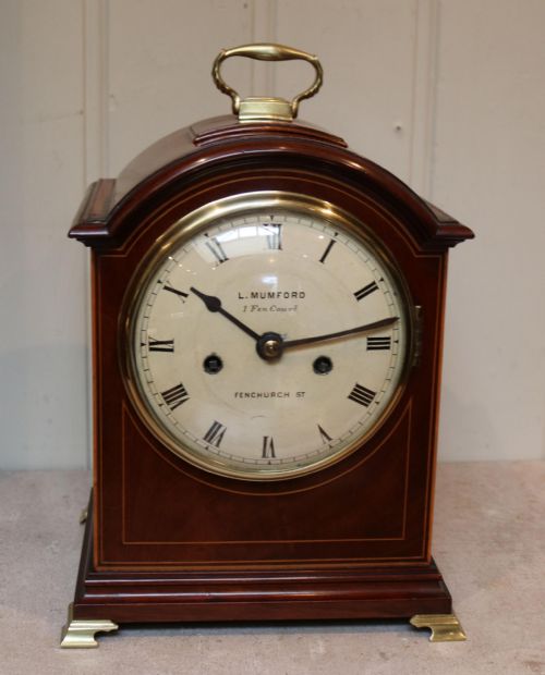 Small Pad Top Mahogany Bracket Clock