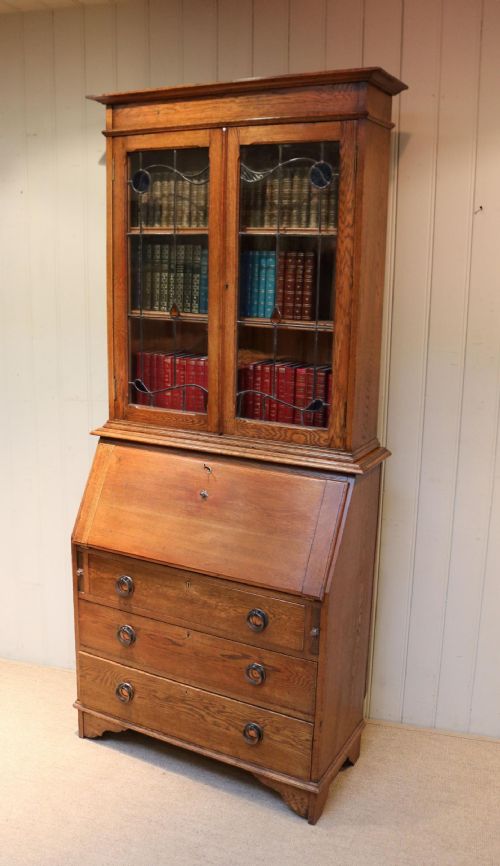 fig 1. Arts And Crafts Oak Bureau Bookcase