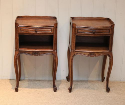 Pair of French Oak Bedside Cabinets