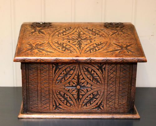 Solid Oak Carved Box