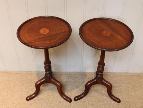 Pair of Inlaid Mahogany Wine Tables