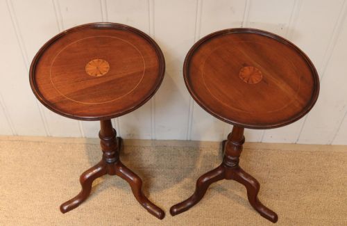 fig 1. Pair Of Inlaid Mahogany Wine Tables