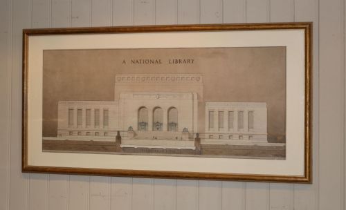 Architectural Library Print Framed