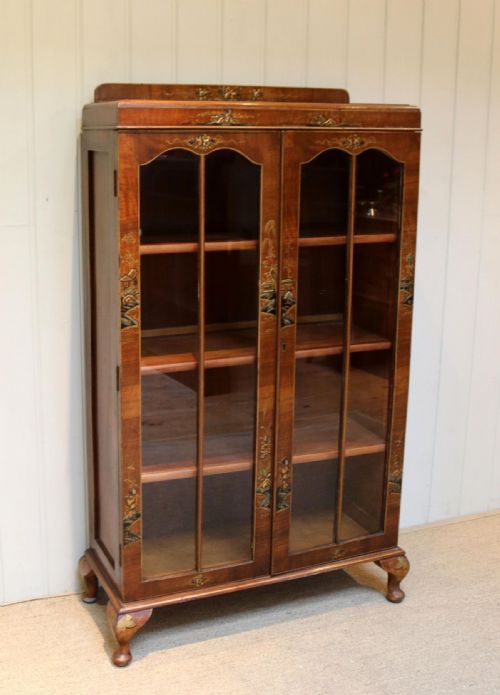 fig 1. Walnut Chinoiserie Decorated Bookcase