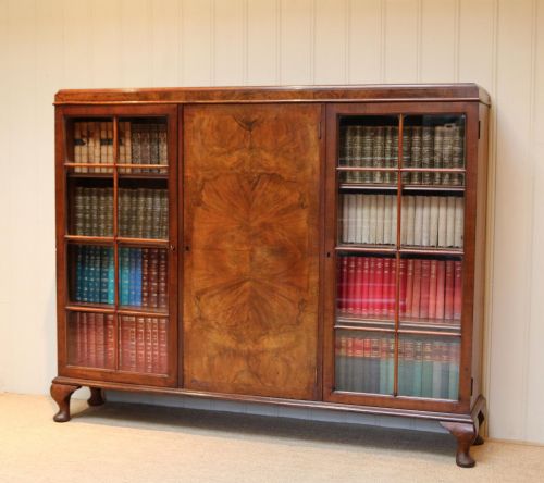 Burr Walnut Bookcase by Heals