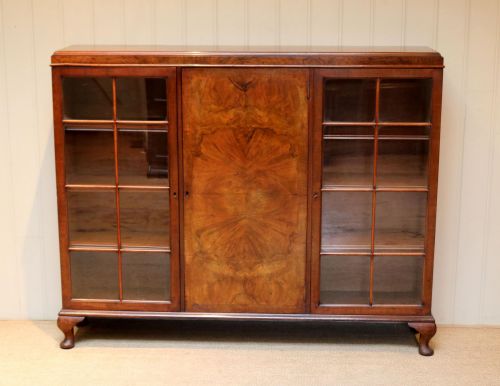 fig 1. Burr Walnut Bookcase By Heals