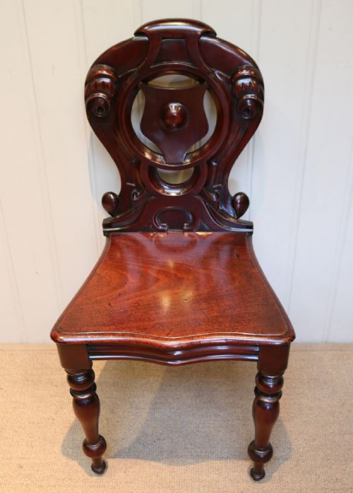 Mid Victorian Mahogany Hall Chair