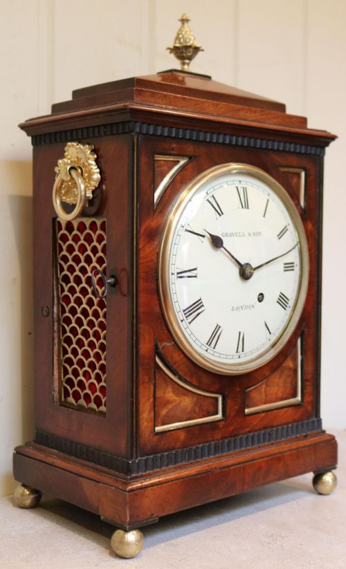 fig 1. Small  Mahogany Chamfer Top Bracket Clock